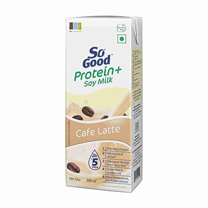 So Good Soy Milk Protein Cafeatte, 200Ml Tetra Pack