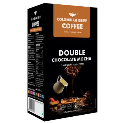 Columbia Brew Double Chocolate Mocha Instant Coffee 50G Pouch