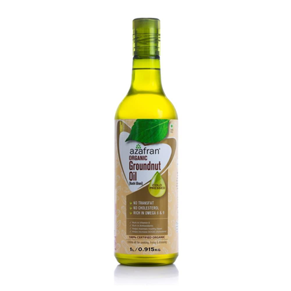 Azafran Infusions Cold Pressed Groundnut Oil 1L Bottle
