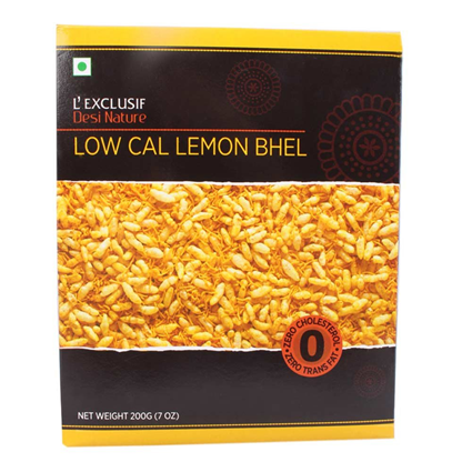 Lexclusif Low Calories Snacks Lemon Bhel, 200G Pouch