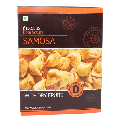 Lexclusif Low Calorie Snacks Samosa With Dry Fruit 200G Pouch