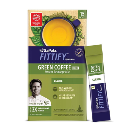 Saffola Fittify Classic Green Coffee Instant Beverage Mix Powder, 30G Sachet