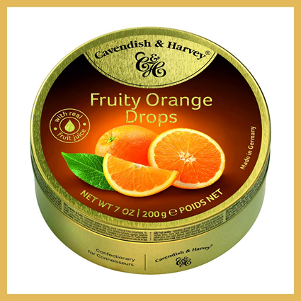 Cavendish & Harvey Fruity Orange Drops 200G Tin