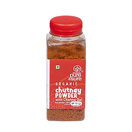 Phalada Pure & Sure Organic Chutney Powder Channa Dal, 150G Bottle