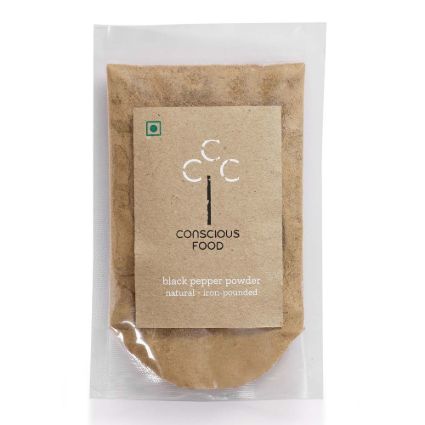 Conscious Food Organic Black Pepper Powder, 50G Pouch
