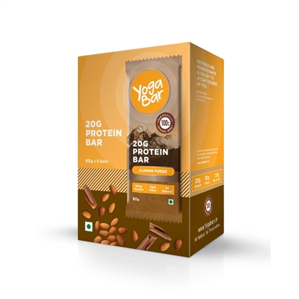Yoga Bar Almond Fudge 70G Protein Bar, 420G Box (Pack Of 6)