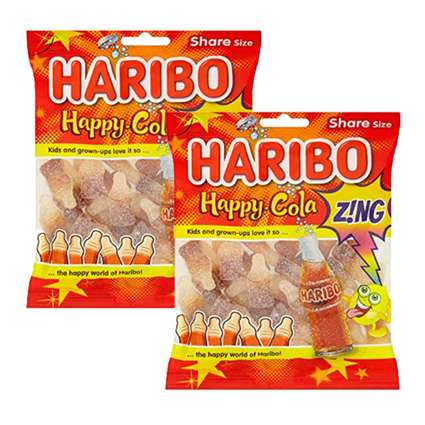 Haribo Happy Cola Zing Gummies, 160G Pouch