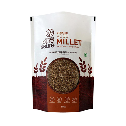 Phalada Pure & Sure Organic Kodo Millets, 500G Jar