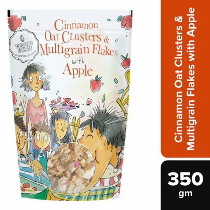 Monsoon Harvest Cinnamon Oat Clusters & Multigrain Flakes With Apple  Cereal 350 Pouch