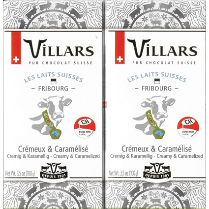 Villars Milk Chocolate Bar Fribourg Creamy and Caramelized, 100g Box