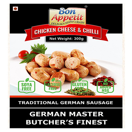 Bon Appetit Chicken Sausage With Cheese And Chillies, 300G Pouch