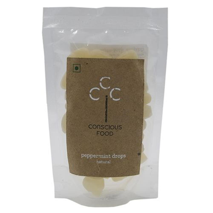 Conscious Food Peppermint Drops, 100G Pouch