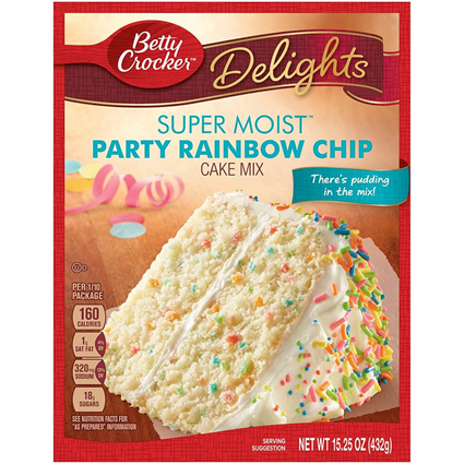 Betty Crocker Rainbow Chip Cake Mix 432G Box