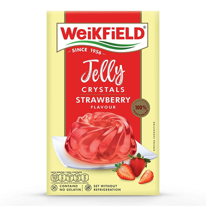 Crown Gelatin Based Strawberry Jelly Crystals 90G Box
