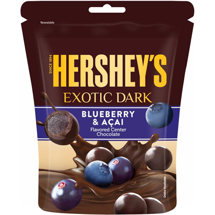 Hersheys Exotic Dark Blueberry & Acai Chocolates 100G Pouch
