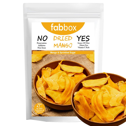 Fab Box Dried Mango Fruit Slices, 150G Pouch