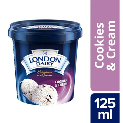 London Dairy Ice Cream Cookies Cream, 125Ml Cup