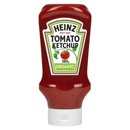 Heinz Organic Tomato Ketchup Top Down 580Ml Bottle