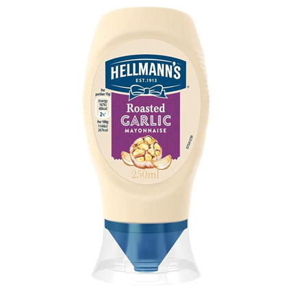 Hellmans Garlic  Mayonnaise Squeezy 250Ml