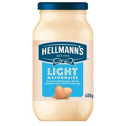 Hellmans Extra Light Mayonnaise Glass Bottle 400Ml