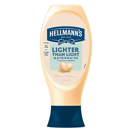Hellmanns Mayo Light Glass Bottle 400G