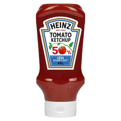 Heinz Less Sugar & Salt Tomato Ketchup 435G Bottle