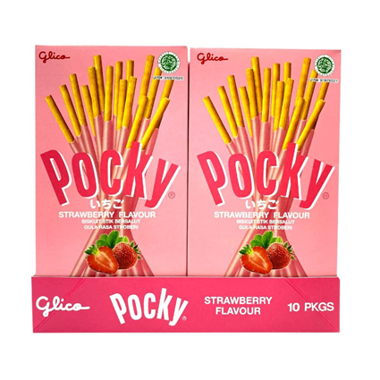 Glico Pocky Strawberry Cookies Cream 45G Box