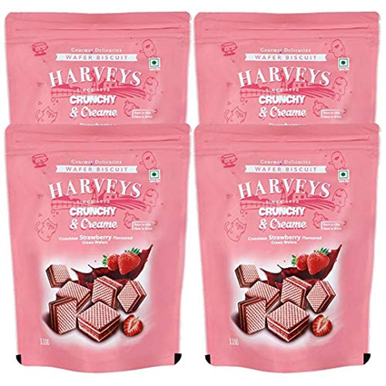 Harveys Wafers Crunchy & Creamy  Strawberry 110G Pouch