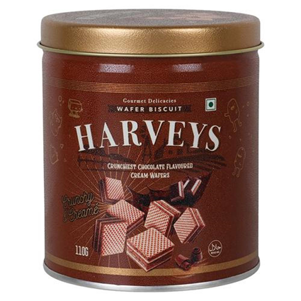 Harveys Crunchy & Creamy Chocolate Wafers 110G Tin