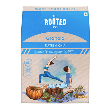 The Rooted Co. Dates & Chia  Granola 400G Box