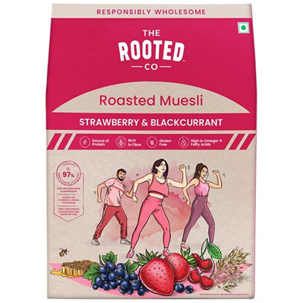 The Rooted Co. Strawberry & Blackcurrant Roasted Muesli 400G Box