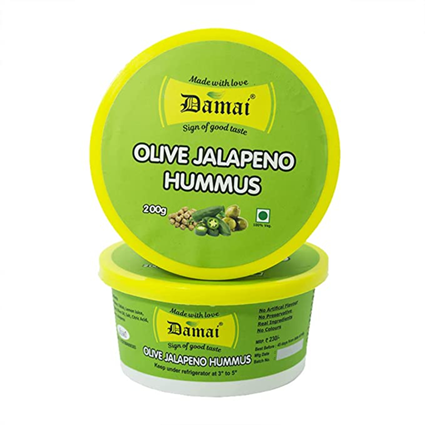 Damai Olive Jalapeno Hummus Dip 200G Cup