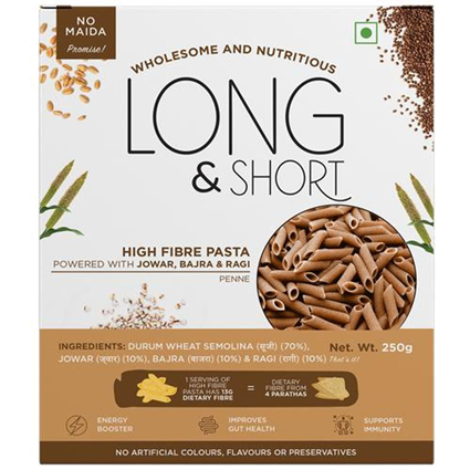 Long & Short Whole Wheat Penne Pasta 250G Box