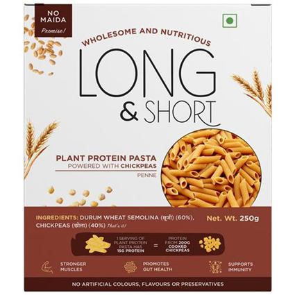 Long & Short Protein Chickpea Penne Pasta 250G Box