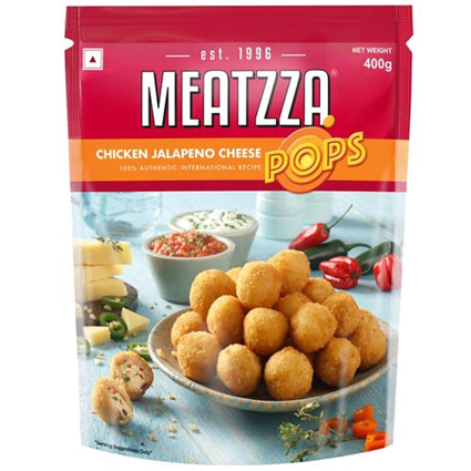 Meatzza Chicken Cheese Pops Jalapeno, 400G Pouch