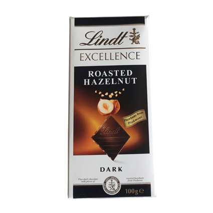 Lindt Excellence Roasted Hazelnut Dark Chocolate Bar 100G