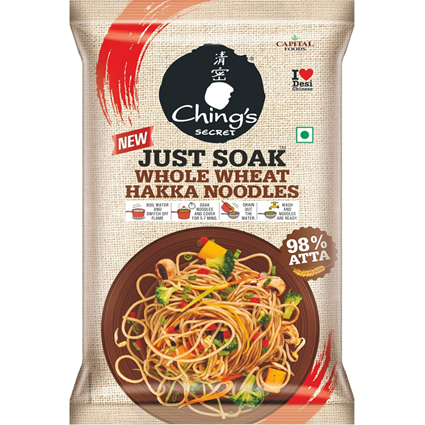 ChingS Secret Just Soak Whole Wheat Hakka Noodles 600G Pouch