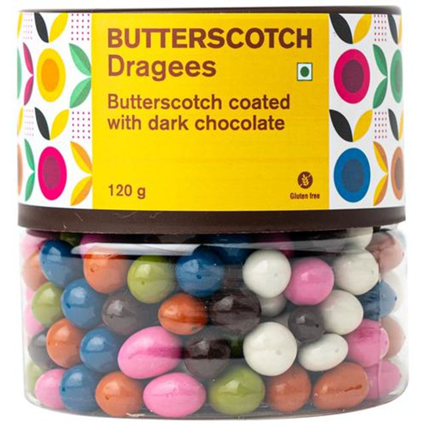 Entisi Butterscotch Dragees Chocolate Coated, 120G Jar