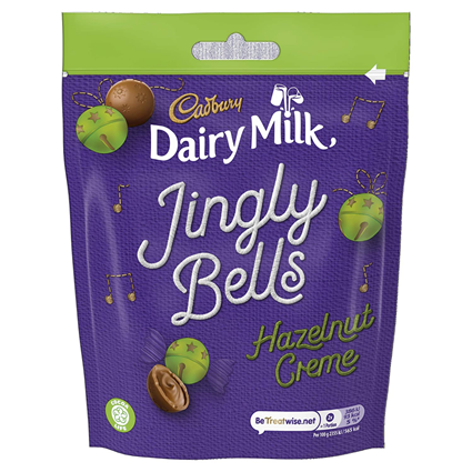 Cadbury Dairy Milk Jingly Bells Hazelnut Creme Chocolate 82G Pouch