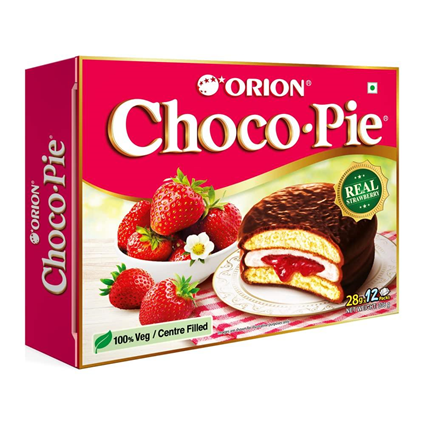 Orion Real Strawberry Chaco Pie 336G Pouch