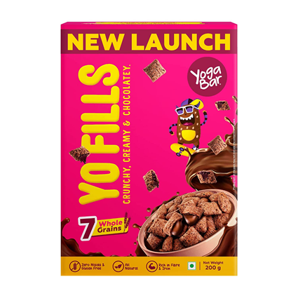 Yogabar Yo Fills No Maida Snack And Breakfast Chocolate Cereal 200G Box