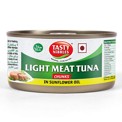 Tasty Nibbles Tuna Chunks In Sunflower Oil 185G Tin