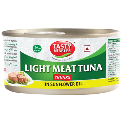 Tasty Nibbles Tuna Chunks Light Meat In Sunflower Oil 185G Tin