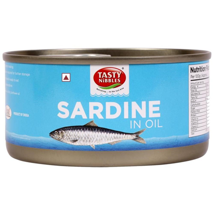 Tasty Nibbles Canned Sardine In Sunflower Oil, 185G Tin