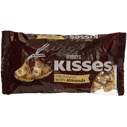 Hershey's Kisses Kisses Milk Chocolate With Almond, 240G Pouch