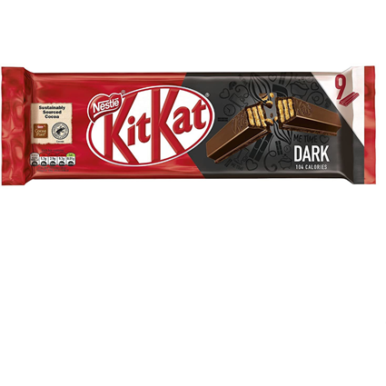 Nestle Kit Kat Dark Chocolate 9 Finger Bars 186.3G Pouch