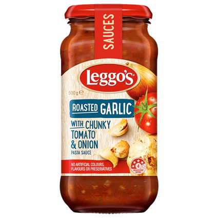 Leggos Pasta Sauce Roasted Garlic, 500G Jar