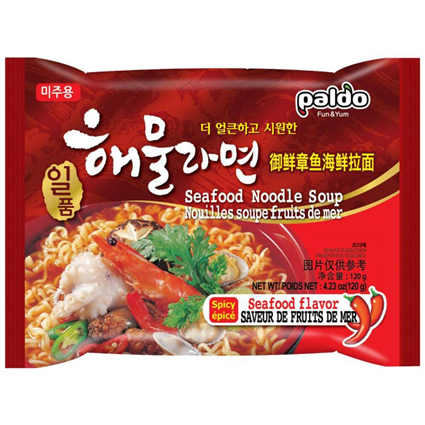 Paldo Seafood Korean Noodle Spicy Soup 120G Pouch
