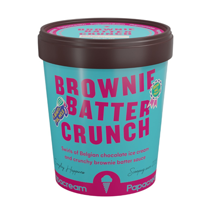 Papacream Brownie Batter Crunch, 500Ml Cup