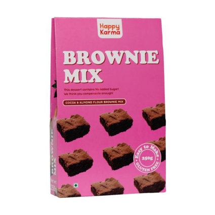 Happy Karma Almonds Brownie Mix, 250G Pouch